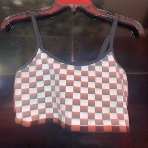 checkered crop top